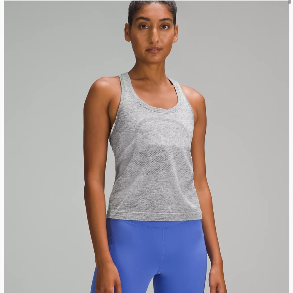 Lululemon Swiftly Tech Racerback Tank Top 2.0
Race Length, Slate/White, Size 8